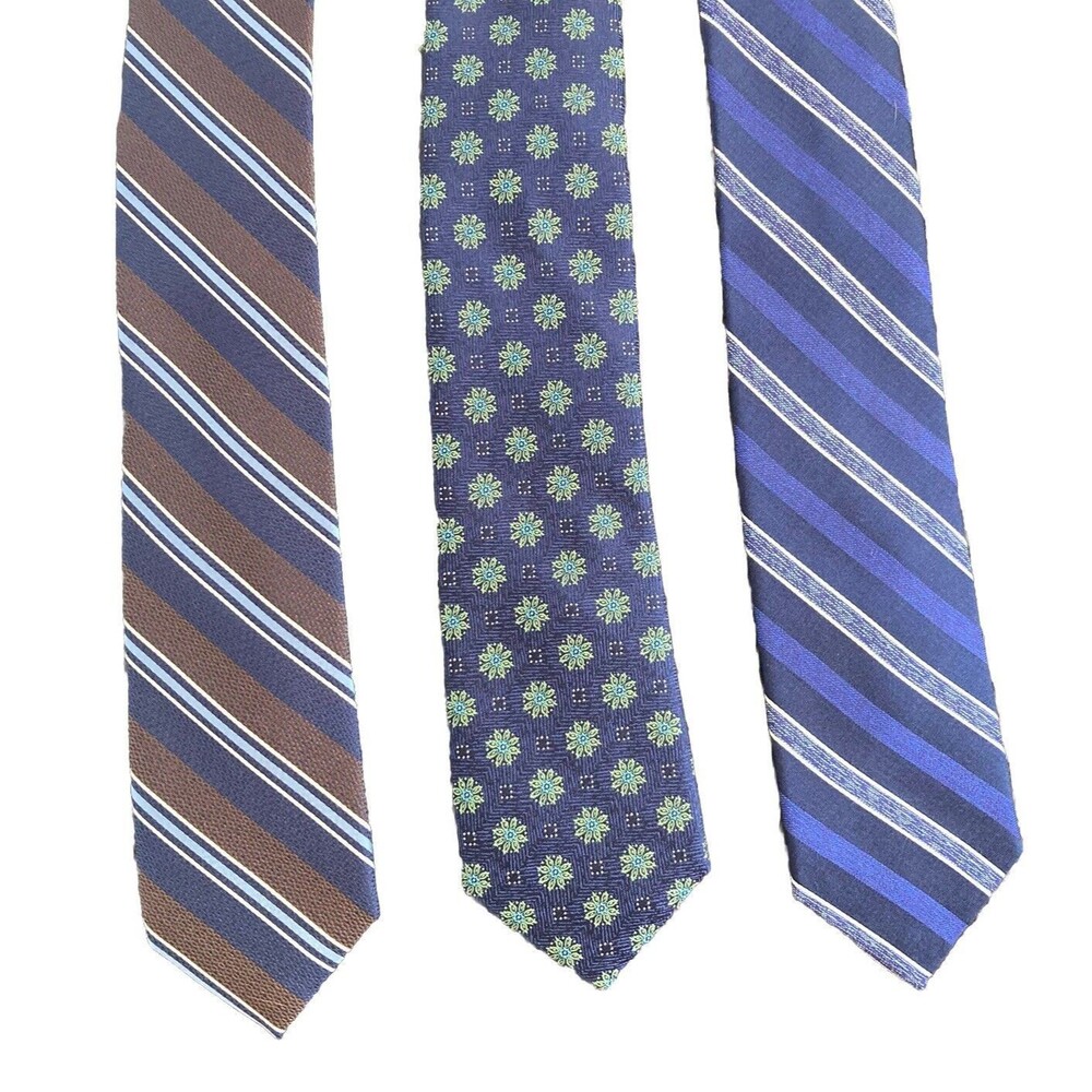 Jos. A. Bank 1905  Lot Of  Three Men’s 100% Silk Designer Striped & Floral Ties
